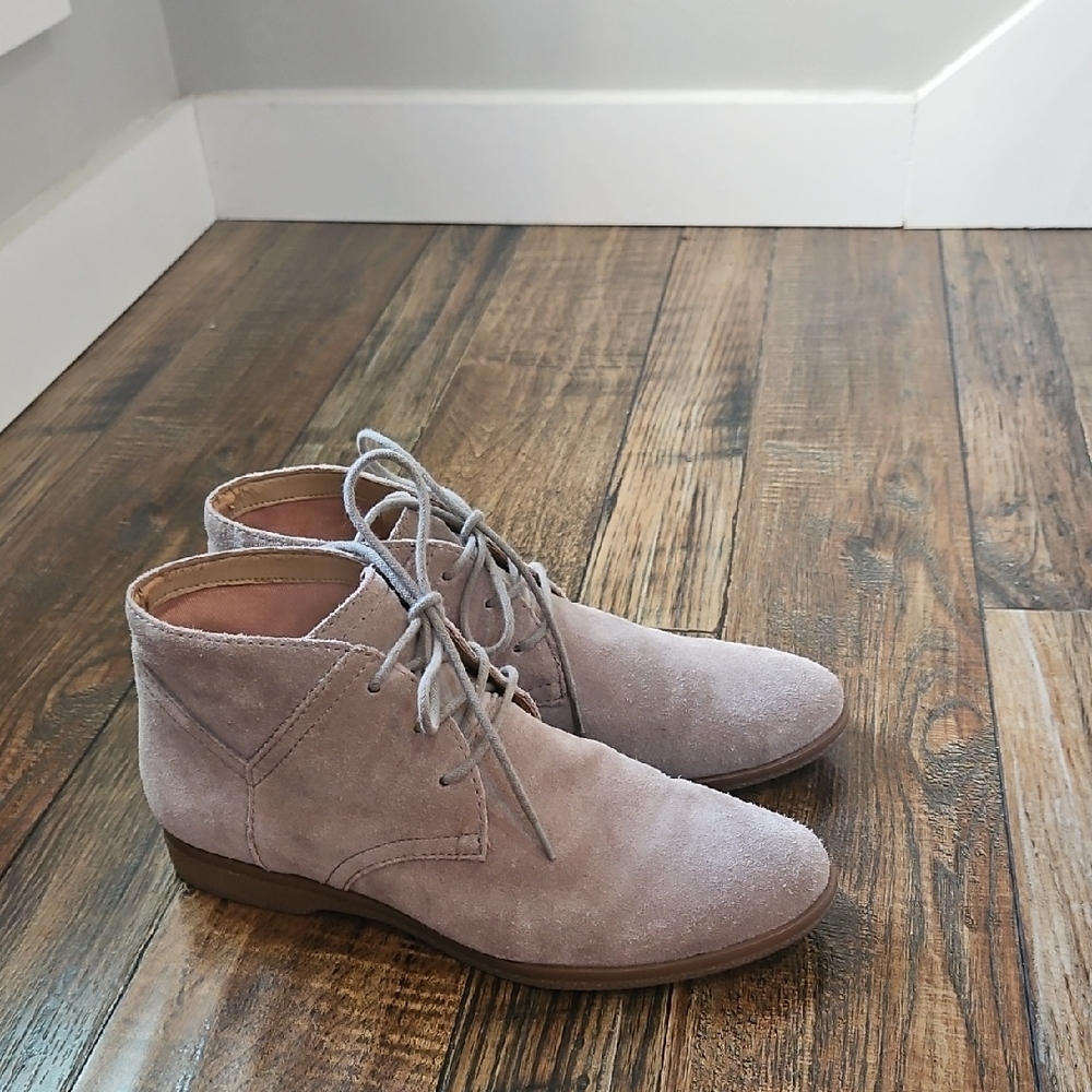 Franco Sarto Taupe Suede Ankle Boots - Picture 2 of 9